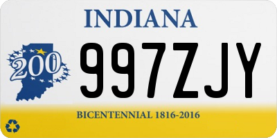 IN license plate 997ZJY