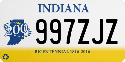 IN license plate 997ZJZ