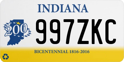 IN license plate 997ZKC