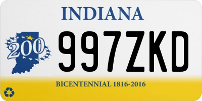 IN license plate 997ZKD