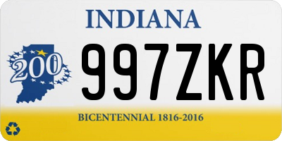 IN license plate 997ZKR