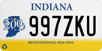 IN license plate 997ZKU