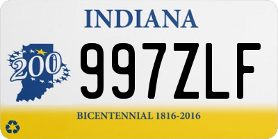 IN license plate 997ZLF