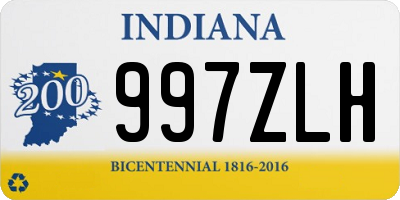 IN license plate 997ZLH