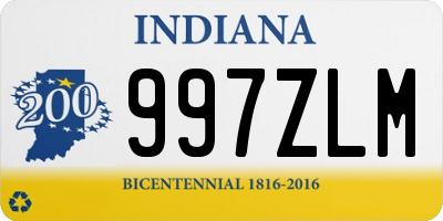 IN license plate 997ZLM