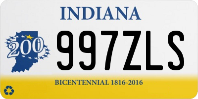 IN license plate 997ZLS