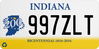 IN license plate 997ZLT