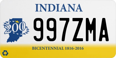 IN license plate 997ZMA