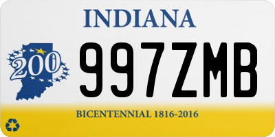 IN license plate 997ZMB