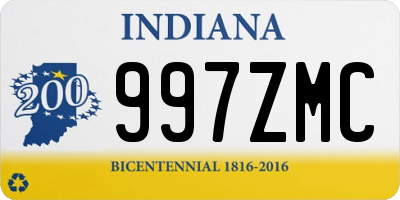 IN license plate 997ZMC