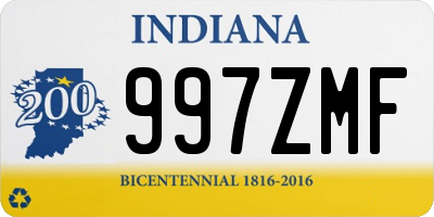 IN license plate 997ZMF