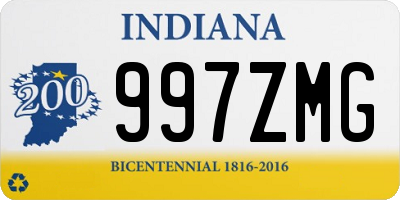 IN license plate 997ZMG