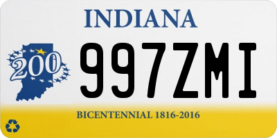 IN license plate 997ZMI