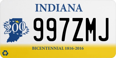 IN license plate 997ZMJ