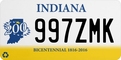 IN license plate 997ZMK