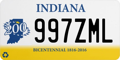 IN license plate 997ZML