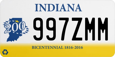 IN license plate 997ZMM