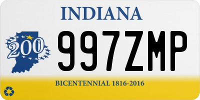 IN license plate 997ZMP