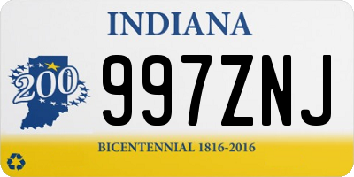 IN license plate 997ZNJ