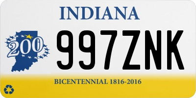 IN license plate 997ZNK