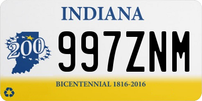 IN license plate 997ZNM