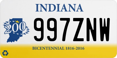 IN license plate 997ZNW