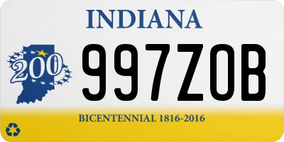 IN license plate 997ZOB