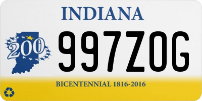 IN license plate 997ZOG