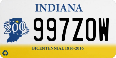 IN license plate 997ZOW