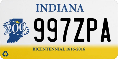 IN license plate 997ZPA