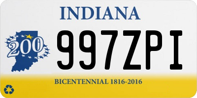 IN license plate 997ZPI