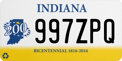 IN license plate 997ZPQ