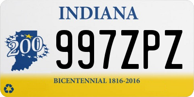 IN license plate 997ZPZ