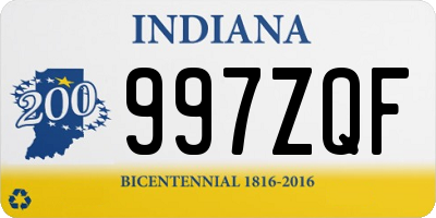 IN license plate 997ZQF