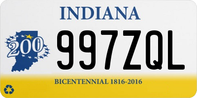 IN license plate 997ZQL