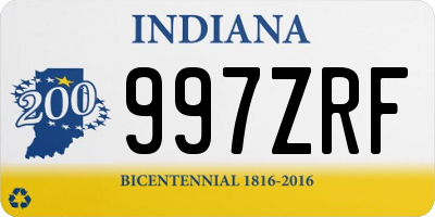 IN license plate 997ZRF