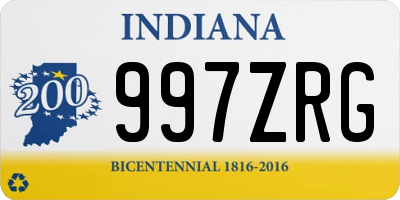 IN license plate 997ZRG