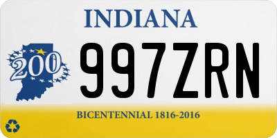 IN license plate 997ZRN