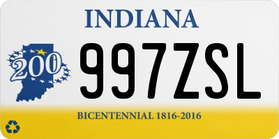 IN license plate 997ZSL