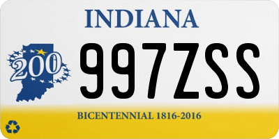 IN license plate 997ZSS