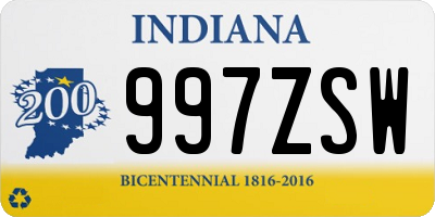 IN license plate 997ZSW