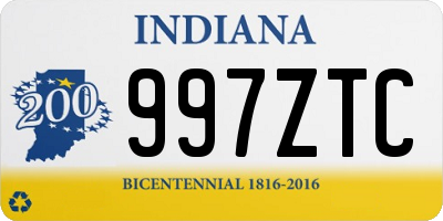 IN license plate 997ZTC