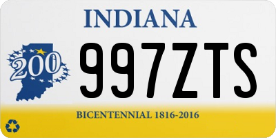 IN license plate 997ZTS