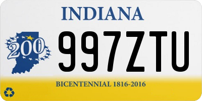 IN license plate 997ZTU