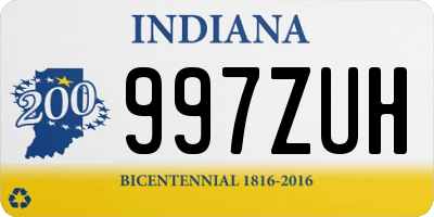 IN license plate 997ZUH