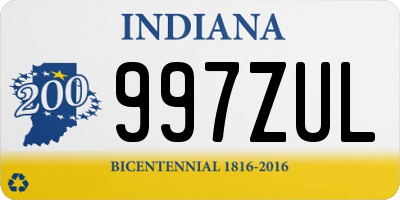 IN license plate 997ZUL