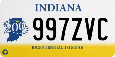 IN license plate 997ZVC