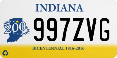 IN license plate 997ZVG