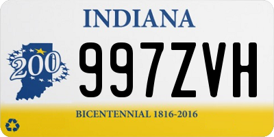 IN license plate 997ZVH