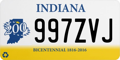 IN license plate 997ZVJ